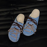 ADVBRIDGE  -  French platform shoes women's 2025 spring and summer new retro baotou heightened half slippers