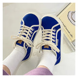 Advbridge Designer Canvas Shoes Women Low Top Sneakers Wide Toe Lace Up Trainers Shoes 2023 Girls Red Blue Sneakers Girls Tenis Plimsolls