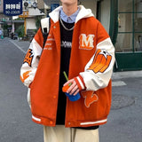 ADVBRIDGE  -  Hip-hop Coat American Retro Joker Coat Men's INS Explosions Baseball Uniform Printing New Loose Leisure Sports Couple Coat