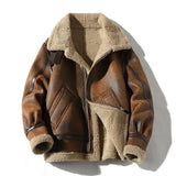 Advbridge PU Jacket Men's Autumn Winter Thickening High-end Brand Leather Jacket / Plus Velvet Thickening Fashion Large Size Khaki Man