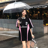 Advbridge American retro design with contrasting colors women short sleeved Harajuku loose and slimming casual men and women T-shirts ins