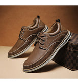 ADVBRIDGE  -  Men's Business Leather Shoes Breathable Non Slip Outdoor Men's Casual Leather Shoes Driving Shoes