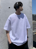 ADVBRIDGE  -  Solid Color Clothing Male T Shirts High Quality New T Shirt Summer Casual Cotton Tops Hip Hop Breathable Tee Clothes Q289