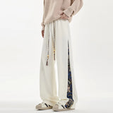 Embroidery Patchwork Sport Pants Mopping Trousers Spring New Fashion Casual Pants Men Clothing Oversized Harajuku Joggers Male