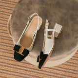 Advbridge Lady Sandals Elegant High Heels Women Summer New Shoes Buckle Toe Mules Shoes Thick Heels Platform Sandals Shoes Female Office