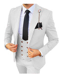 Advbridge Formal Men 3 Piece Wedding Suit Groom Tuxedo Slim Fit Business Suits Champagne Wedding Suit Costume Homme (Blazer+Pants+Vest)