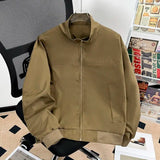 ADVBRIDGE  -  Autumn Winter Preppy Style Zipper Pockets Lantern Long Sleeve Men's Clothing High-neck Cardigan Solid Color Coats Jackets Tops