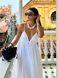 Advbridge White Women Sundress Backless Sexy Casual Beach Vestidos Maxi Long A-line Fashion Holiday New Dress