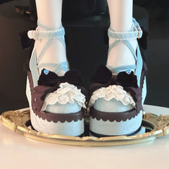 Advbridge Original Thousand Layer Cake Color Blocked Luo Shoes Sponge Cake Thick Soled Shoes Versatile Lolita Sweet Girl Single Shoes