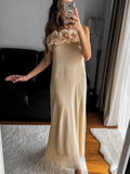 Advbridge 3D Flower Off Shoulder Long Dress Women Knit Backless Loose Party Beach Vacation Dresses 2024 Summer Fashion High Streetwear