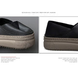 ADVBRIDGE  -  Genuine leather men's shoes fashionable one foot rubber outdoor sports moccasin shoes men's soft casual loafers