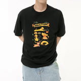 Advbridge Summer Loose Men's T-shirt Korean Style High Street Casual Round Collar Cartoon Print Short Sleeved Male Tops 2024 New Fashion