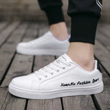 ADVBRIDGE  -  New Men Sneakers Fashion Breathble Vulcanized Shoes Pu Leather Platform Shoes White Lace Up Casual Footwear Zapatos Mujer