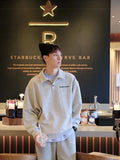Advbridge 2025 Autumn Japanese Polo Sweatshirts Men Casual Waffle Turn-down Collar Sweatshirt High Street Long Sleeve Tops New in Hoodie