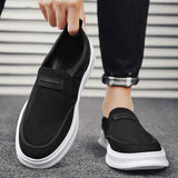 ADVBRIDGE  -  Summer Black Men's Loafers Platform Canvas Slip-on Shoes For Man Comfy Driving Casual Shoes Man Espadrilles zapatos para hombre