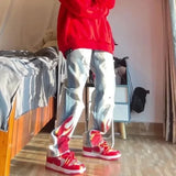 Advbridge Trousers Hip Hop Man Cowboy Pants Straight Ripped Men's Jeans with Holes Torn Broken Aesthetic Korean Fashion Cotton Original Xs
