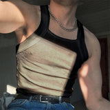 Advbridge Fashion Men Tank Tops Solid O-neck Sleeveless Skinny Tops Tees Vacation Casual Vests Streetwear Men Sexy Fitness Camisole