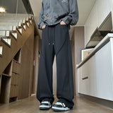 ADVBRIDGE  -  Black Casual Pants Men Fashion Oversized Wide Leg Pants Men Sweatpants Streetwear Loose Straight Joggers Pants Mens Trousers