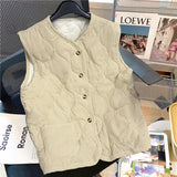 Advbridge Men‘s Wintern outfits Cotton-padded Vest Autumn Winter Korean Style Outer Vest Corduroy Short Sleeveless Quilted Jacket Solid V-neck Vestes Advbridge Men‘s Wintern outfits