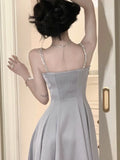 Advbridge Summer New French Elegant Spaghetti Strap Sleeveless Vestidos Mujer A-line Evening Wedding Party Midi Dress For Women