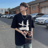 ADVBRIDGE  -  Men's T-shirt Cotton Casual Streetwear Funny Design Print Summer Loose Cool O-neck T Shirt for Men T-shirt Male Tee Plus Size