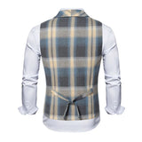 Advbridge Spring and Autumn New Double Rowed Men's Casual Vest Canshoulder British Fashion Slim Fit Checkered Vest Foreign Trade
