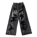 Advbridge 2024 Black Ripped Jeans Women Harajuku Gothic Jeans Baggy Denim Pants Korean Streetwear Casual Trousers Hip Hop Hole Jeans Pants