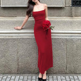 ADVBRIDGE  -  Party Club Spaghetti Strap Temperament Long Dress Women Simple Criss-cross Solid Color Sleeveless Open Back Sheath Vestidos