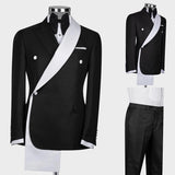 Advbridge Slim Fit Men's Two Pieces One Button Suit Black Jacket & Pants Tuxedos Stylish Prom Wedding Dinner Formal Men Suits