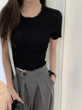 Advbridge  5colors summer Korean style Short sleeve Slim wave floral print t-shirts womens tee shirt femme Hot girls tops (X2849)