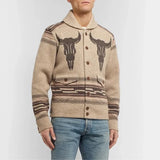 Advbridge Men‘s Wintern outfits New Leisure Autumn and Winter Explosive Men's Jacquard Long-sleeve Thickened Coat Long-sleeve Lapel Cardigan Sweater Men Advbridge Men‘s Wintern outfits