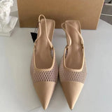 ADVBRIDGE  -  Elegant High Heel Sandals Woman 2025 Trending Pointed Breathable Mesh Lady Office Shoes Back Strap Summer Naked Female Stilettos