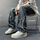 Advbridge Men's Ins Trendy American High Street Jeans Men's Loose Straight Leg Versatile Trendy Wide Leg Men's Pants