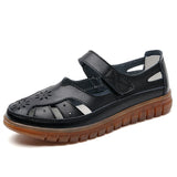 ADVBRIDGE  -  Summer Women Breathable Leather Sandals Ladies Comfortable Flats Walking Slippers Covered Toe Beach Shoes Female Casual Shoes