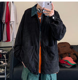 ADVBRIDGE  -  M-5XL Plus Size Mens Prestwich Corduroy Jacket Turn Down Collar Zipprt Up Autumn Spring Coat Casual Streetwear Clothing for Men