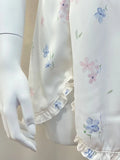 ADVBRIDGE  -  French Loungewear Sexy Pajamas Women's Pajamas with Chest Pads V-neck Sling Nightdress Soft Silk Floral Prited Sleep Dress