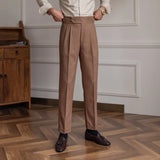 ADVBRIDGE  -  Naples High Waist Men's Straight Pants Gurkha Hanging Casual Pants Retro Non-ironing Trendy