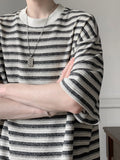 ADVBRIDGE  -  Male Striped Printing Men T Shirts Clothes Fashion Loose Tops Creativity Casual T Shirt Pattern Loose T Shirts 2025 Q222