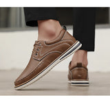 ADVBRIDGE  -  Men's Business Leather Shoes Breathable Non Slip Outdoor Men's Casual Leather Shoes Driving Shoes