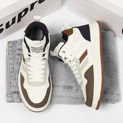 Advbridge Spring Leather Casual Sneakers Men Skateboarding Shoes Male Fashion Non-Slip Comfortable Flat Vulcanize Shoes