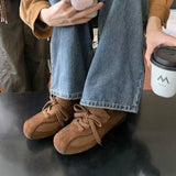 ADVBRIDGE  -  Women's Vulcanize Shoes Flat Sole Lace-up Hook & Loop Sneakers Women Leisure 2025 Spring Autumn Retro Ballet Zapatillas De Mujer