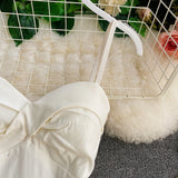 ADVBRIDGE  -  Women's Spaghetti Strap Dress Female Irregular White Chiffon Party Slip Dresses Summer Fashion Sleeveless Dresses