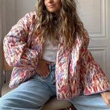 Advbridge Autumn Winer Women Coat Geometric Print Casual Jackets For Women Fashion Long Sleeve Outerwear