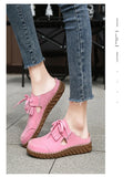 ADVBRIDGE  -  Pink Suede Woman Mules Shoes Big Size 43 Tassel Fashion Women's Shoes Quality Handmade Ladies Flats Summer Half Shoes For Women