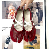 ADVBRIDGE  -  Women Sneakers Flat Shoes Woman Flats Mary Jane Ballet Shoes for Women Red Yellow Silver Split Toe Flats Summer