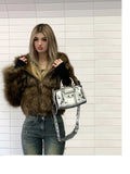 Advbridge  Autumn Winter Chic Luxury Short Soft Thick Warm Hairy Shaggy Faux Fur Coat Women with Hood Zipper Fluffy Jacket 2024