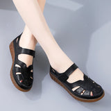 ADVBRIDGE  -  Summer Women Breathable Leather Sandals Ladies Comfortable Flats Walking Slippers Covered Toe Beach Shoes Female Casual Shoes