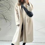 Advbridge Trend Thickness Korean Overcoats Autumn New Women Long Sleeve Solid Color Winter Jacket Elegant Long Sleeve Woolen Coats