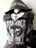 Advbridge Women's Short sleeve Hoodies Y2k Aesthetic Slim Vintage Letter Hooded Harajuku High Street Korea Hot Girl Zip up Hoodies Clothes
