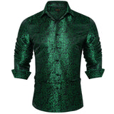 Advbridge New Luxury Silk Designer Men's Shirt Long Sleeve Social Button Down Collar Dress Shirts Blouse Prom Party Men Clothing